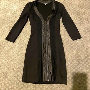 Bebe black Full Zip Plunge Dress